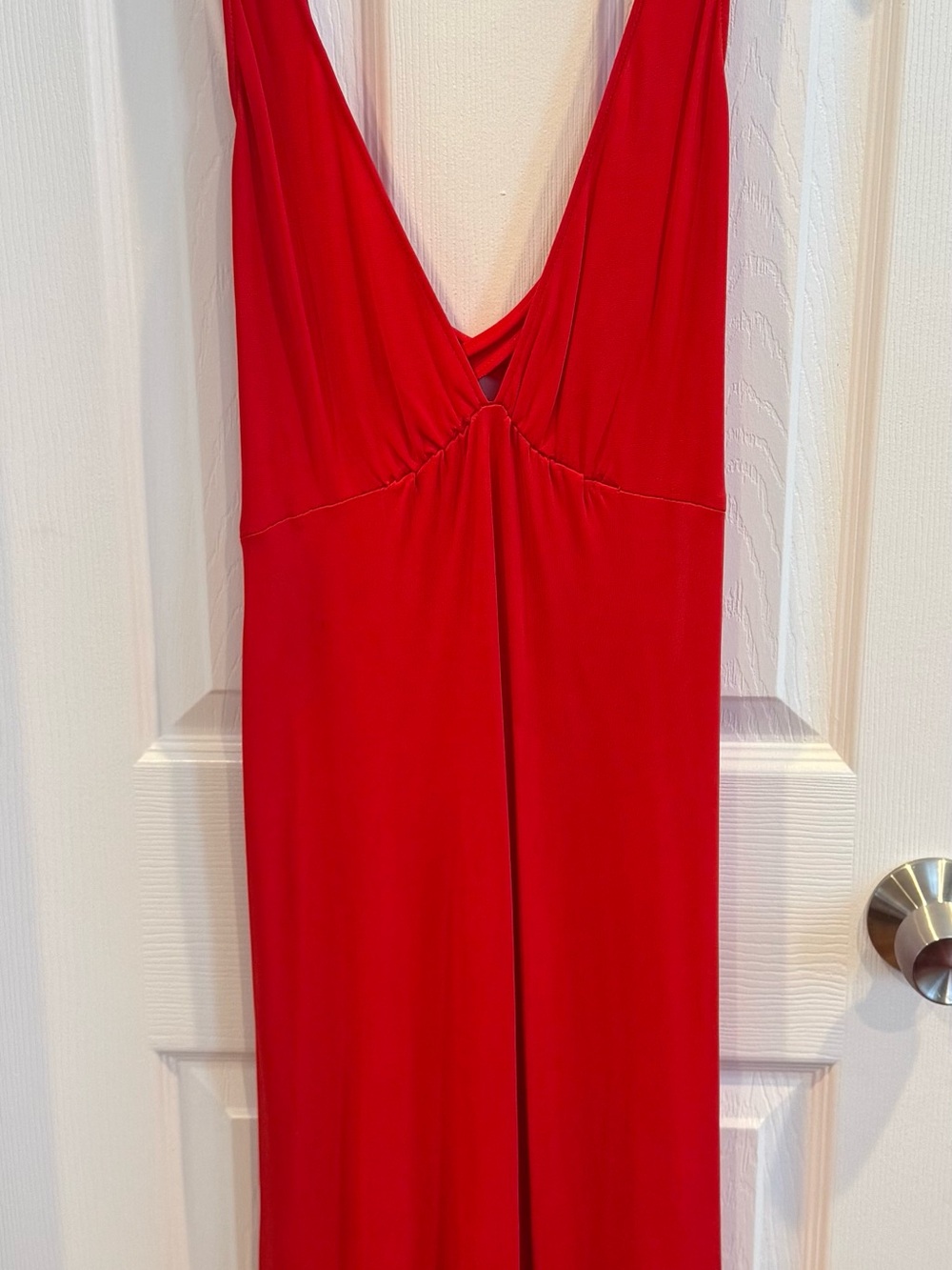 Yigal Azrouel Bold Red V-Neck Maxi Dress